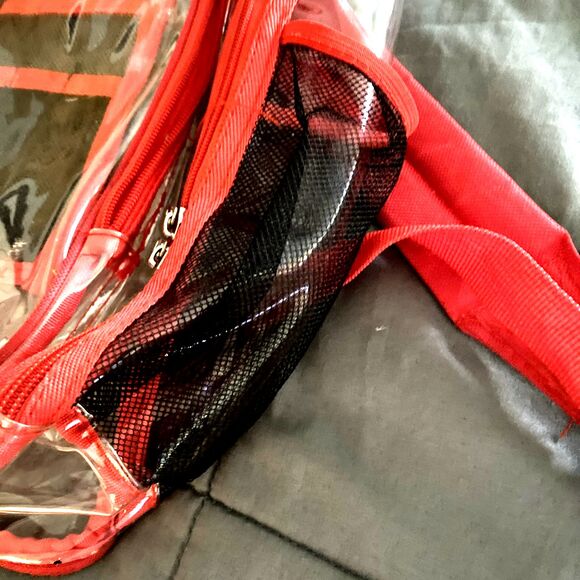 Heavy Duty Clear Transparent Backpack See Through School Bookbag, PU Student Bag - Picture 2 of 3